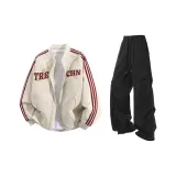 Абрикосовый топ + черные штаны