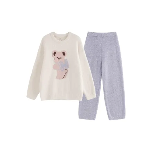 WANANNI Бежевый Абрикос Женские Пижамные Комплекты