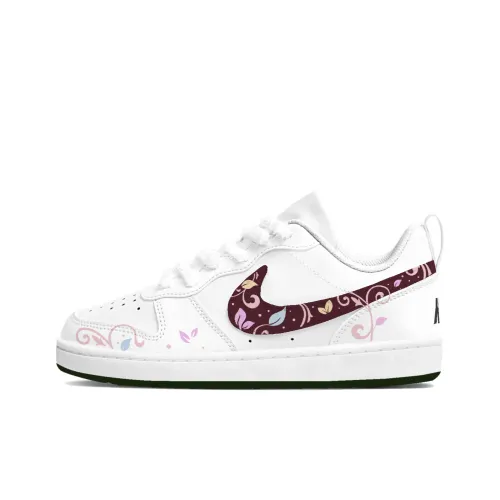 Nike Court Borough Цветочный Мир Низкий Топ Детские Скейтбординги Белый Подростки