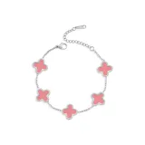 Браслет с четырехлистным клевером [Розовый]