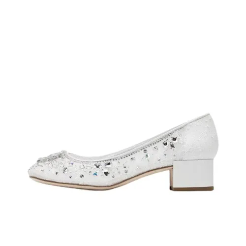 RENE CAOVILLA Isabel Грубый каблук Высокие каблуки 4CM Женские Белые