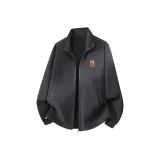 [Двусторонний флис, кардиган, куртка] Темно-серый (TB Prayer косичка)