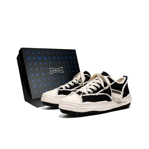 MESUCA Low-Top Canvas Shoes Black Beige Men's