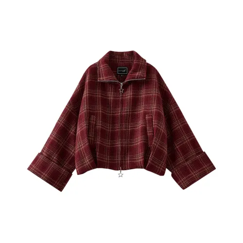 OUNIXUE Красная клетка Женские пуховики