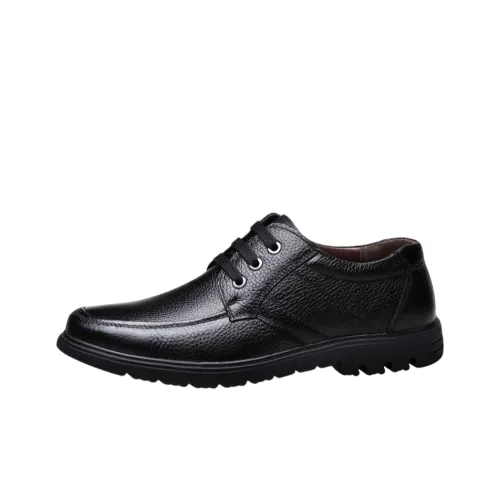 JX Fashion Minimalist Style Casual Leather Shoes Men's Black