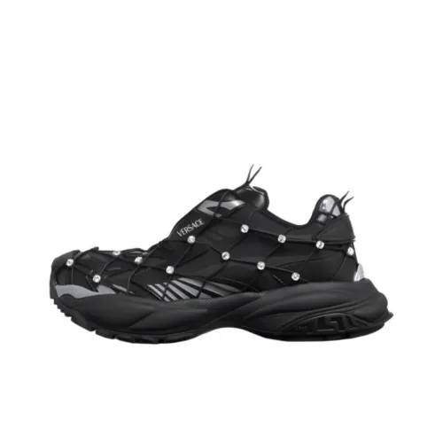 VERSACE Низкий топ Повседневная обувь Мужская Черная