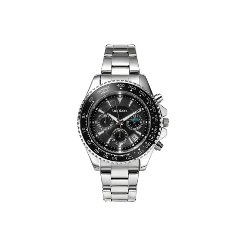BENKEN Кварцевый механизм ремешок из нержавеющей стали черный циферблат мужские часы