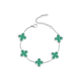 Браслет с четырехлистным клевером [зеленый]