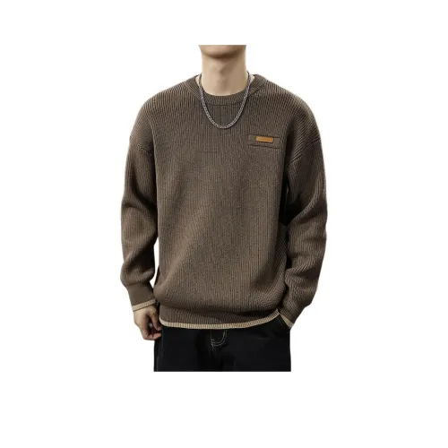 QIANJINNIU Антиквар Коричневый Мужской Трикотаж