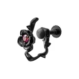 Черные шипы, розовые серьги с зажимом - одиночные