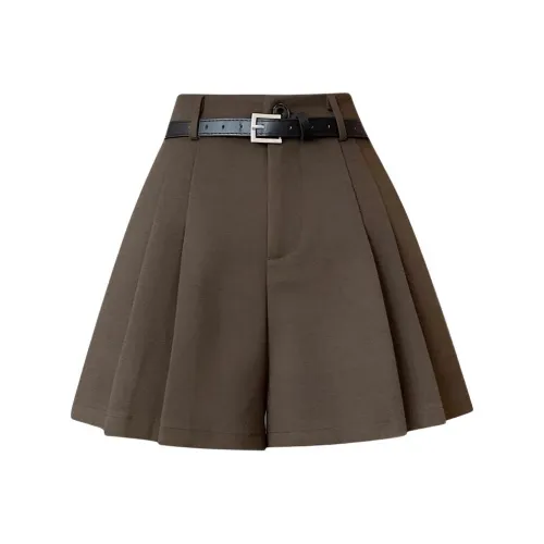 ONENINE34PM Кофе Ремень Женские Повседневные шорты