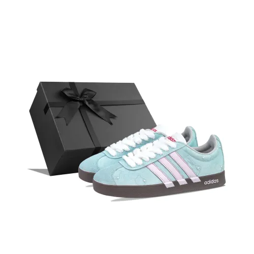 Adidas VL Court 2,0 Износостойкие и Легкие Низкие Кроссовки для скейтбординга Женские Синие и Розовые