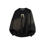 [420G Флисовая подкладка] Черный (Логотип центрального кота "Good Luck" на черном фоне)