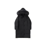 Чёрный длинный (экологичный меховой воротник)