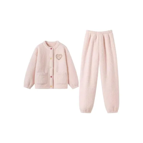 WANANNI Кремовый Розовый Женский Пижамный Комплект