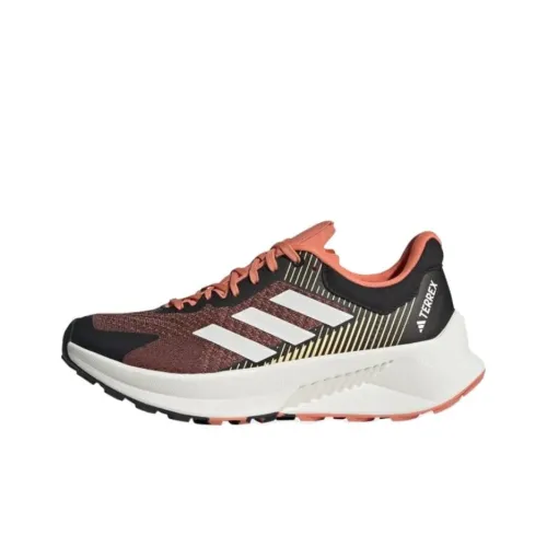 adidas Terrex Soulstride Flow Slip-resistant и дышащие низкие беговые кроссовки для женщин черный и оранжевый