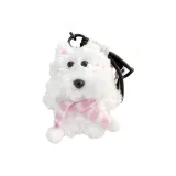 [Розовый Белый Шарф] Белый Вест-хайленд + Черный Шнурок