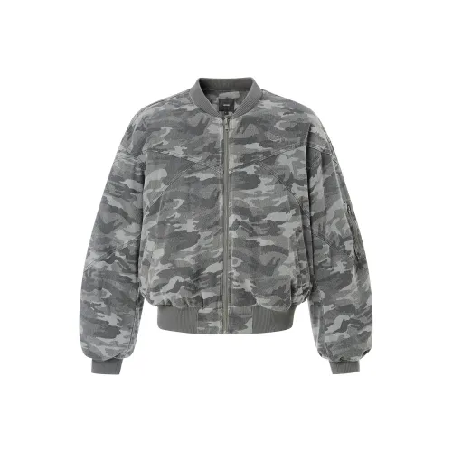 IMXS Хлопковый пуховик унисекс камуфляж серый