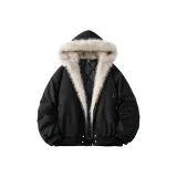 Черный [Satay Гора Hawk с большим меховым воротником]