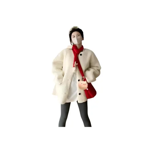 EFCR Молоко Белый Женский Бархатный Куртка