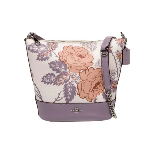 COACH Paxton Кожа Хобо Сумка Сумка через плечо Маленькая Женская Белая и Фиолетовая