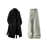 Чёрный + Желтый Грязь Джинсы с Флисовой Подкладкой