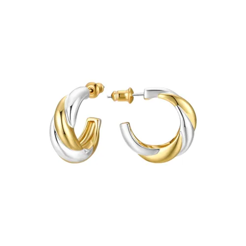 LAZY CIRCLES Серьги из латуни с серебряным покрытием женские