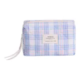 Синий в клетку, подушка, сумка, 17*10*11