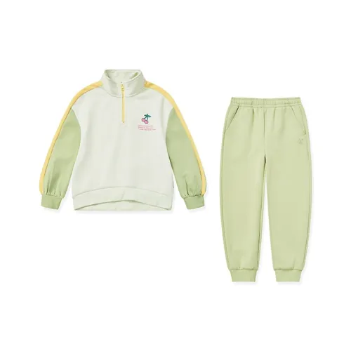 QIAODAN Спортивный комплект Осенний и Зимний 2 штуки Succulent зеленый тысячелистник зеленый для детей