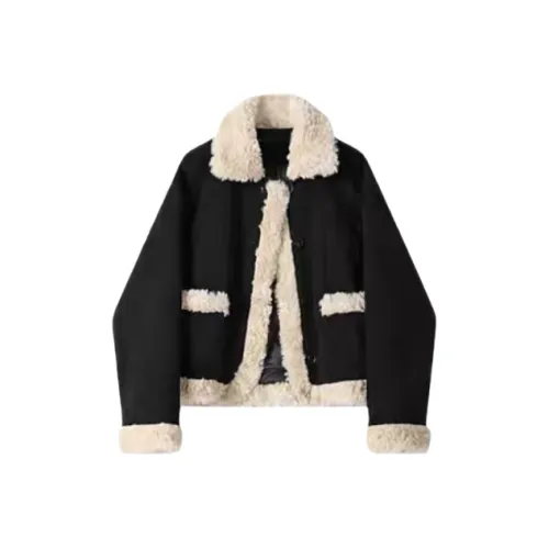 TSKIU Черный Женские Бархатные Куртки