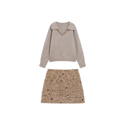 EFCR Свитер+Юбка Женские Комплекты с юбкой