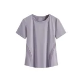 Серо-фиолетовая рубашка с короткими рукавами