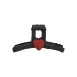 Коричневый, сердце, клетка, заколка-краб