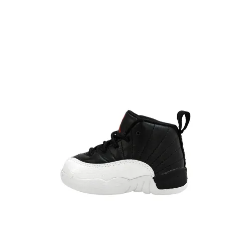 Jordan Air Джордан 12 MID Топ Обувь для малышей Черный белый Infant and Toddler