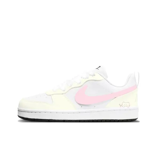 Nike Court Borough Мурмур'S Мягкий Trail Low Топ Детские Скейтбординги Желто-розовый Подростки