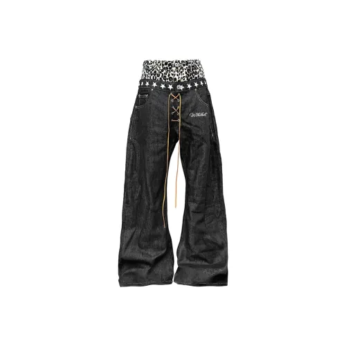 W7H1 Черный Унисекс Джинсы