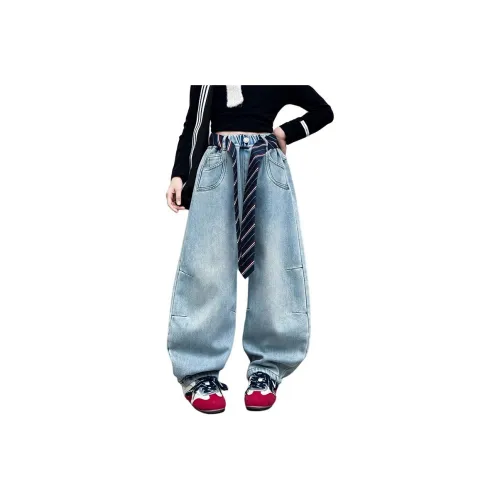 YALU Светло-синий с флисовой подкладкой YFF381 Школьный возраст Джинсы