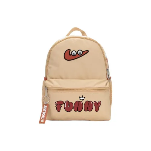 Nike Ткань Рюкзак Стандартный Унисекс Бежевый Желтый