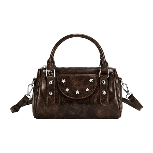 MARKANGARO ПУ (полиуретан) Сумка через плечо Стандартная Женская Темно-коричневый Черный