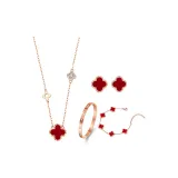 Счастливый Розовое Золото Комплект [Красный]