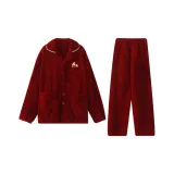 [Жаккард Коралловый флис Женский 1 комплект] Зодиакальный год/Свадьба/Красный