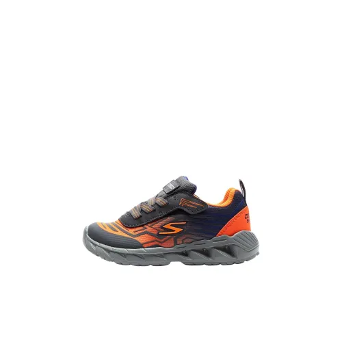 Skechers Kids S Lights противоскользящие дышащие и поддерживающие низкие кеды для малышей апельсиново-серые
