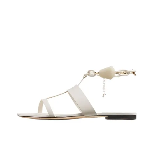 Jimmy Choo Тростник Плоская подошва Тапочки Женские Латте