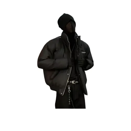 PODGORNOI Черный с съемным металлическим логотипом мужской пуховик