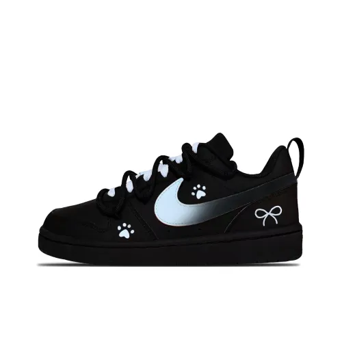 Nike Court Borough Haze Синий Cat Paw Противоскользящий Устойчивый к истиранию Низкий Топ Детские Скейтбординги