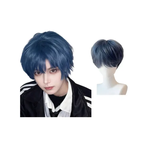 SHIYING Синий Перука Мужская Короткая Волосы Zhengtai Все ЦЕЛЕЙ Основа Волосы Естественный Для Объема Шампунь