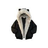 Чёрный, жёлтый (хлопковый пуховик)