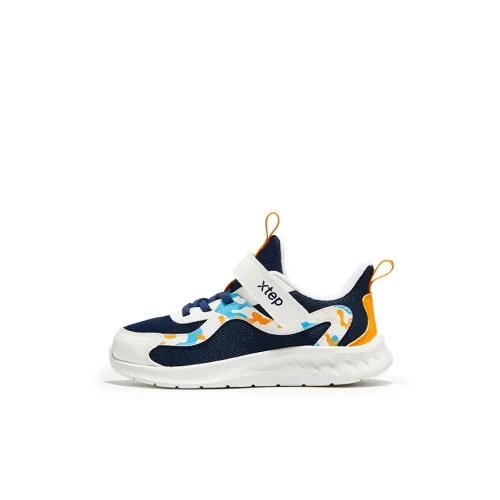 XTEP Slip-resistant Anti KICK Abrasion-resistant Беговые кроссовки Ночной синий Классический белый Детский