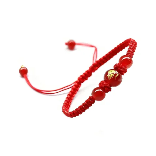 OUKANG Браслет с шнурками из красного агата унисекс