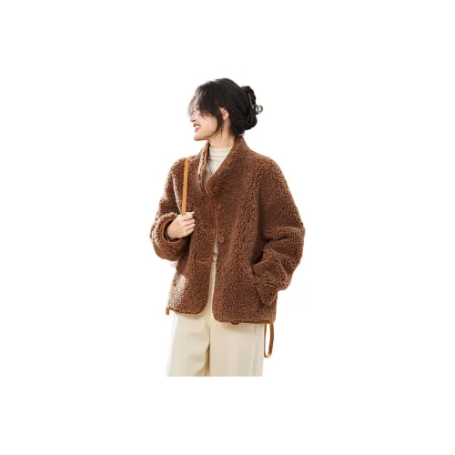 H YXIANG Бархат Feel Пальто Женское